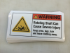 warning rotating shaft stickers
