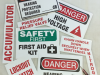 warning safety first stickers