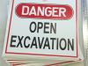 danger open excavation signs