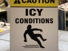 icy conditions sandwich board