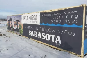 This image shows banner on container.