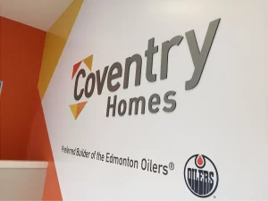 This image shows mural and acrylic logo.