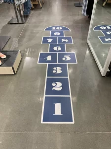 This image shows old navy floor graphics.