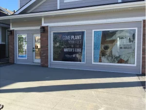Showhome Glass Decals. This is part of SignKore's Window/Vinyl Lettering collection, featuring window lettering, vinyl lettering, window graphics, storefront window signs, glass decals.