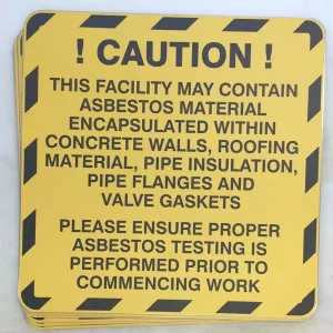 caution asbestos signs