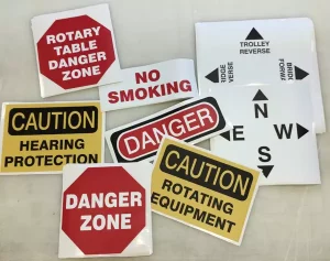 caution danger stickers