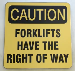 caution forklifts sign