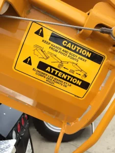 caution truck label