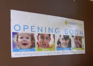 This image shows full color vinyl banner.