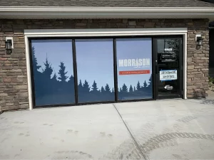 This image shows home builder window perf vinyl.
