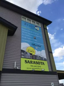 This image shows large vinyl banner.