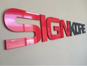 This image shows laser cut acrylic sign for wall.