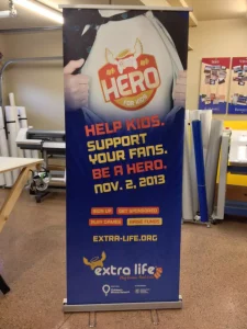 This image shows miracle life banner stand.