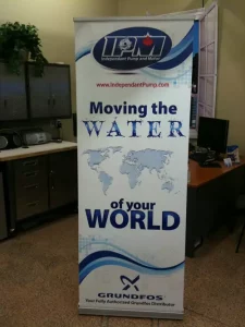 This image shows retractable banner stand.