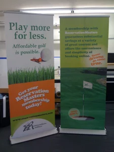 This image shows retractable banners.