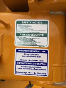 This image shows safety truck label sticker.