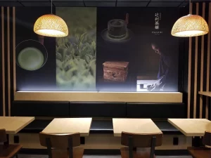 This image shows wall mural vinyl print for restaurant.
