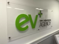 3D Acrylic Letters On Plexi Glass This image shows 3d acrylic letters on plexi glass.