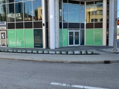 Opening Soon Perfroated Window Graphics Opening Soon Perfroated Window Graphics. This is part of SignKore's Window/Vinyl Lettering collection, featuring window lettering, vinyl lettering, window graphics, storefront window signs, glass decals.