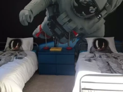 Space Theme Wall Mural This image shows space theme wall mural.