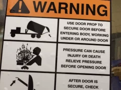 Truck Door Secure Decals This image shows truck door secure decals.