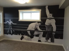 Basement Sports Room Wall Mural This image shows basement sports room wall mural.