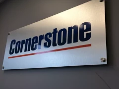 Brushed Aluminum Office Sign This image shows brushed aluminum office sign.