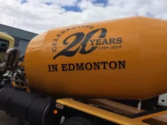 Cement Truck Sticker Graphics This image shows cement truck sticker graphics.