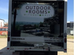 Cube Van 3M Vinyl Wrap Back This image shows cube van 3m vinyl wrap back.