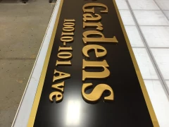 Custom Plastic Formed Letters On Dibond Sign This image shows custom plastic formed letters on dibond sign.