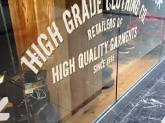 Custom Window Vinyl Lettering Custom Window Vinyl Lettering. This is part of SignKore's Window/Vinyl Lettering collection, featuring window lettering, vinyl lettering, window graphics, storefront window signs, glass decals.