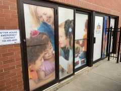 Daycare Window Perf Vinyl This image shows daycare window perf vinyl.