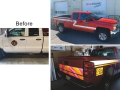 Fire Department Truck Wrap This image shows fire department truck wrap.