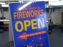 Fireworks Directional Sign This image shows fireworks directional sign.