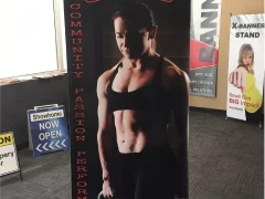 Fitness Banner Stand This image shows fitness banner stand.