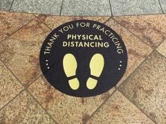 Floor Sticker Physical Distance This image shows floor sticker physical distance.