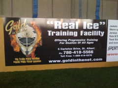 Full Color Rink Board Decals This image shows full color rink board decals.