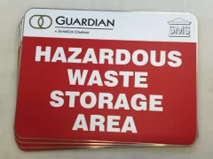 Hazardous Waste Storage Signs This image shows hazardous waste storage signs.