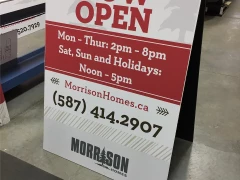 Home Builder Sandwich Board Sign This image shows home builder sandwich board sign.