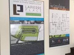 Indoor Show Home Signs This image shows indoor show home signs.