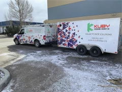 Kuby Energy Van And Trailer Wrap This image shows kuby energy van and trailer wrap.
