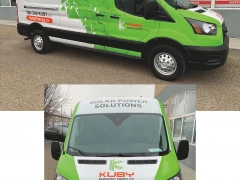 Kuby Solar Van Wrap This image shows kuby solar van wrap.