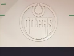 Laser Cut Acrylic Oilers Logo This image shows laser cut acrylic oilers logo.