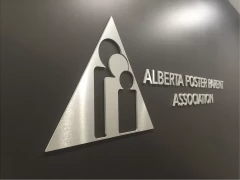 Laser Cut Brushed Metal Logo This image shows laser cut brushed metal logo.