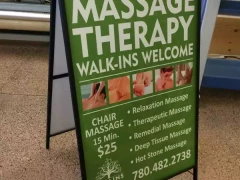 Massage Metal Aframe Sandwich Board This image shows massage metal aframe sandwich board.