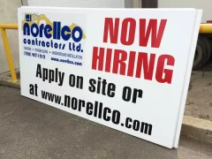 Now Hiring Plywood Sign This image shows now hiring plywood sign.