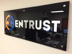 Office Reception Wall Sign Plexi Glass Acrylic Brushed Aluminum This image shows office reception wall sign plexi glass acrylic brushed aluminum.