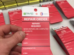 Plastic Outdoor Safety Tags With Hole This image shows plastic outdoor safety tags with hole.