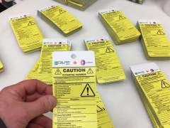 Plastic Outdoor Safety Tags This image shows plastic outdoor safety tags.