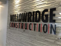 Plexi Glass Acrylic Company Front Counter Sign This image shows plexi glass acrylic company front counter sign.